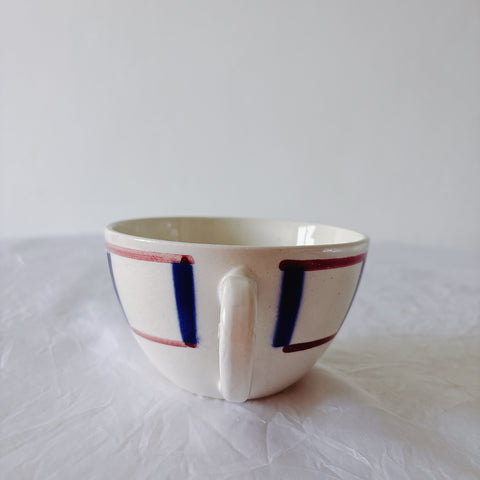 ディゴワンサルグミンヌ バスク柄 コーヒーカップ 200ml『ルージュ・マリン』 フランスアンティーク食器 蚤の市　ブロカント　バスク柄食器