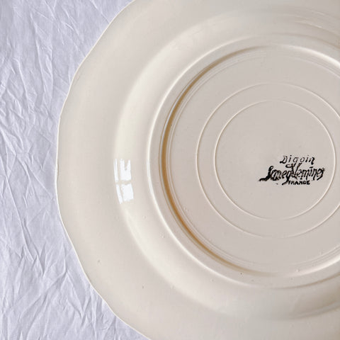 フランス ディゴワン＆サルグミンヌ 花リム ディナープレート 平皿 フランスアンティーク食器 ブロカント　蚤の市