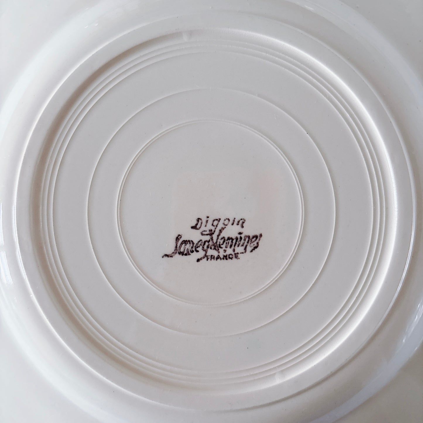 フランス ディゴワン＆サルグミンヌ 花リム ディナープレート 平皿 フランスアンティーク食器 ブロカント　蚤の市