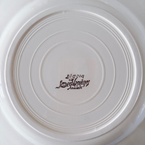 フランス ディゴワン＆サルグミンヌ 花リム ディナープレート 平皿 フランスアンティーク食器 ブロカント　蚤の市