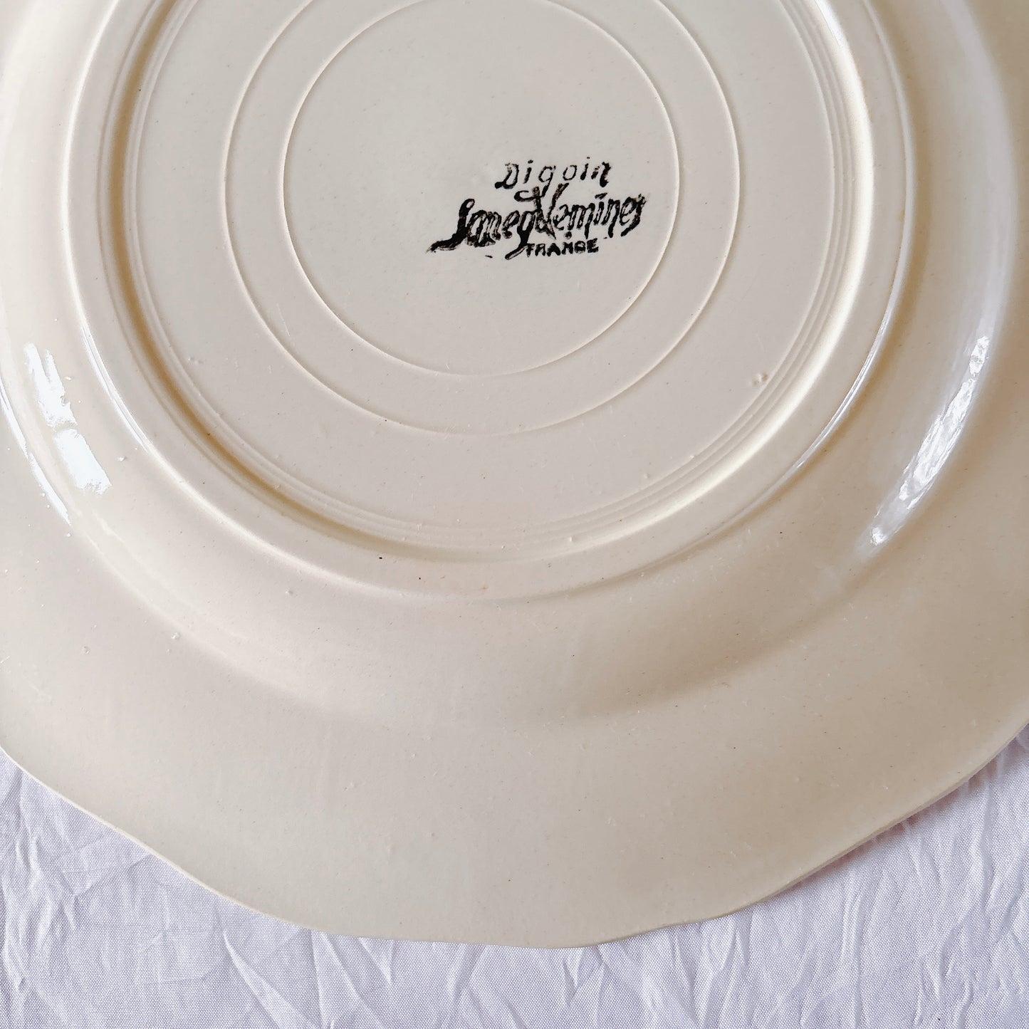 フランス ディゴワン＆サルグミンヌ 花リム ディナープレート 平皿 フランスアンティーク食器 ブロカント　蚤の市