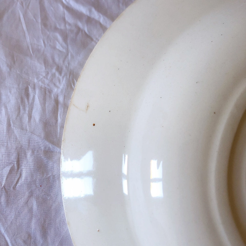 ご予約フランスアンティーク クレイユモントロー HOUX　柊　スーププレート・深皿 フランスアンティーク食器　ブロカント　蚤の市