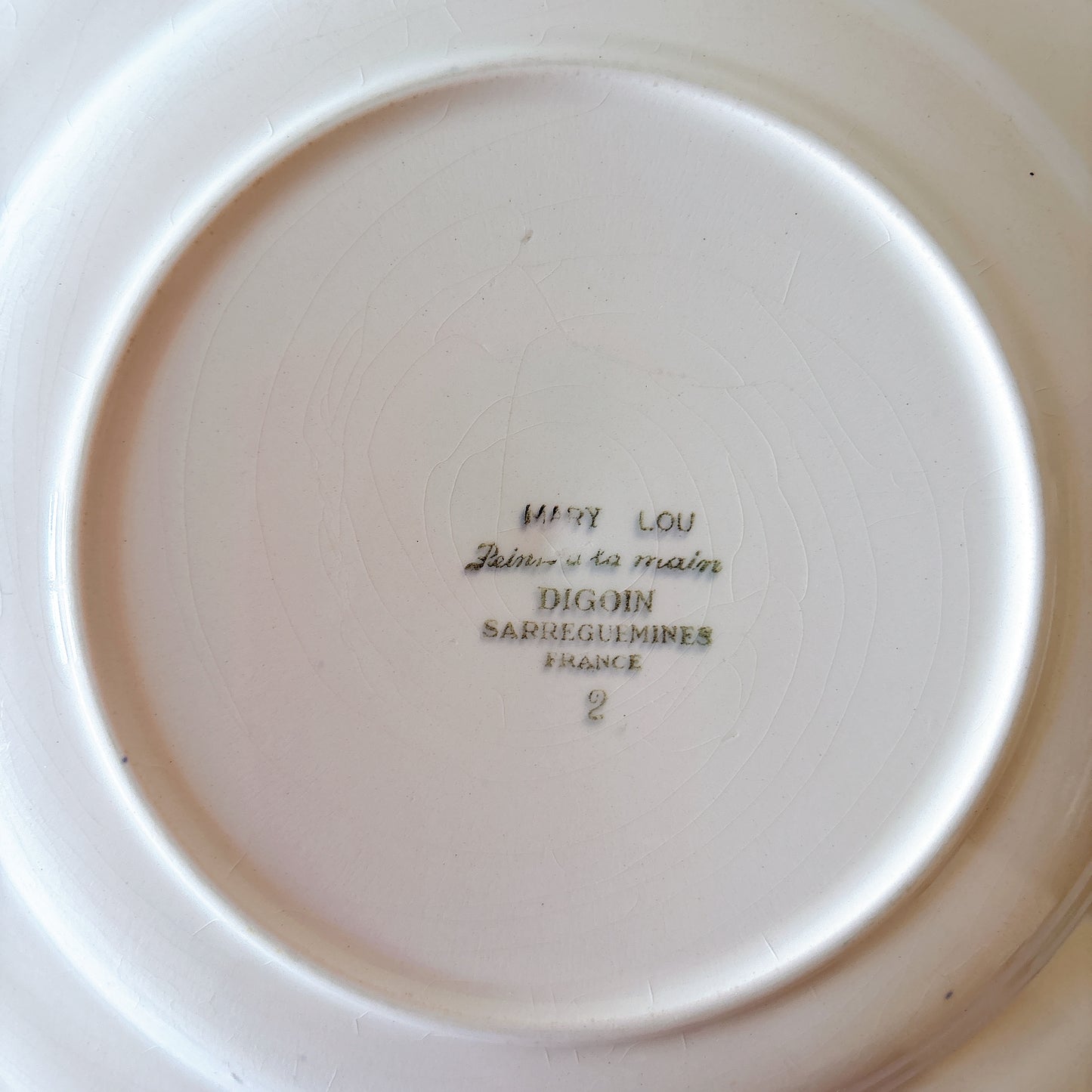 フランスアンティーク ディゴワンサルグミンヌ MARY LOU マリールー デザートプレート 花柄 Digoin Sarreguemines アンティーク食器