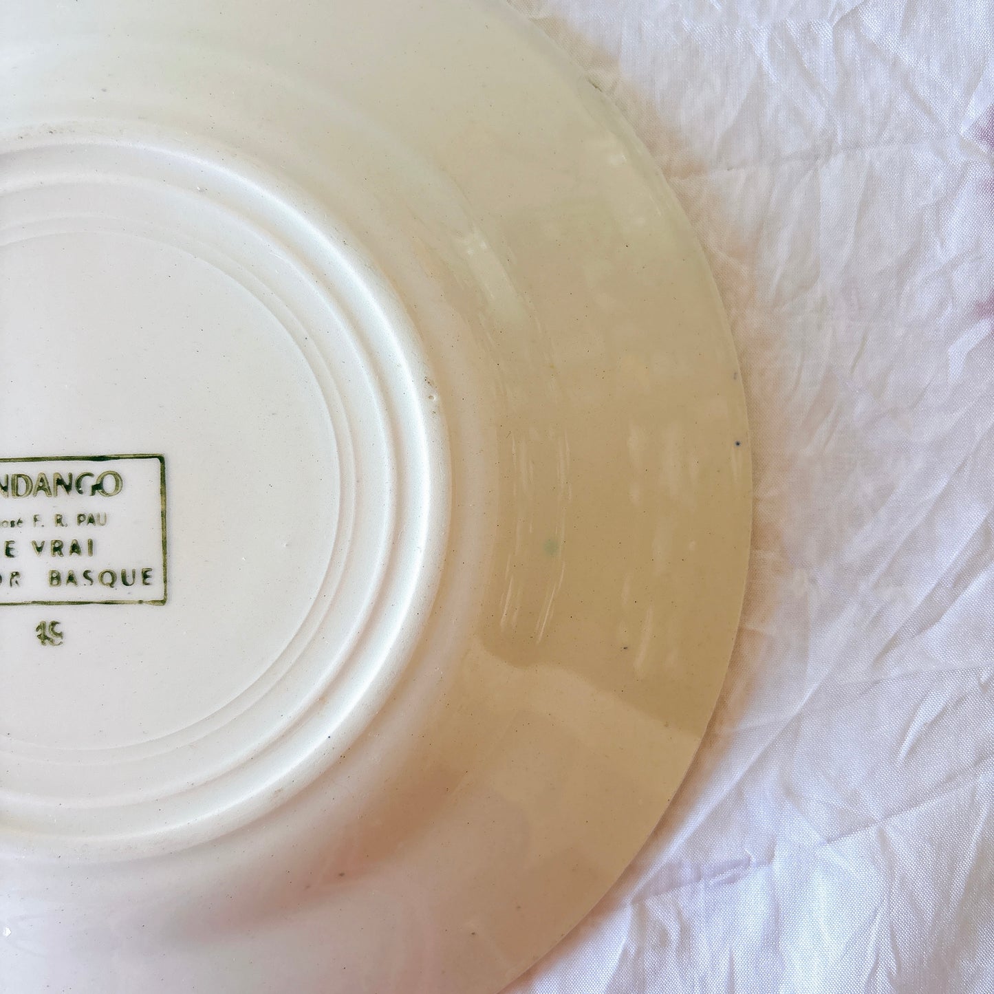 フランスアンティーク ディゴワンサルグミンヌ FANDANGO バスク柄デザートプレート ヴィンテージ陶器　ブロカント　