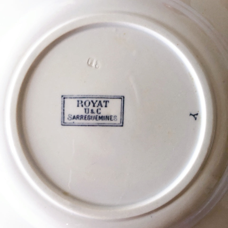 フランスアンティーク U＆Cサルグミンヌ スーププレート 深皿 ”ROYAT” ロワイヤ フランスアンティーク食器　ブロカント　蚤の市