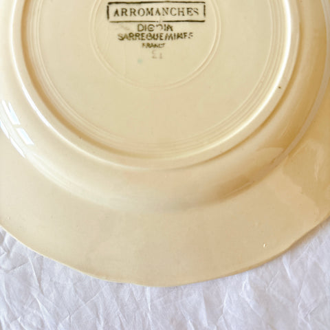 ディゴワンサルグミンヌ 『ARROMANCHES （アロマンシュ）』花リム デザートプレート　フランスアンティーク食器