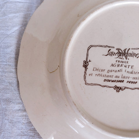 サルグミンヌ sarreguemines アグレスト 平皿 16cm I フランスアンティーク食器 フランス蚤の市・ブロカント