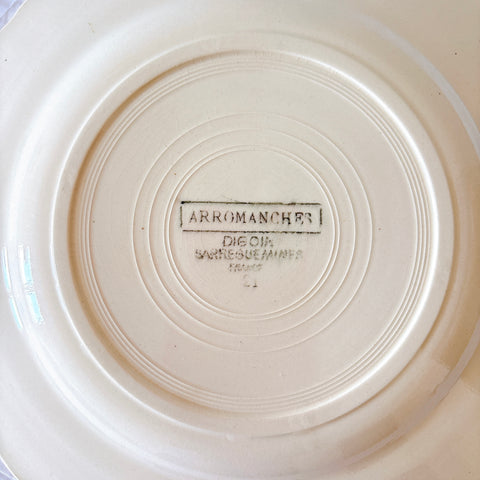 ディゴワンサルグミンヌ 『ARROMANCHES （アロマンシュ）』花リム デザートプレート　フランスアンティーク食器