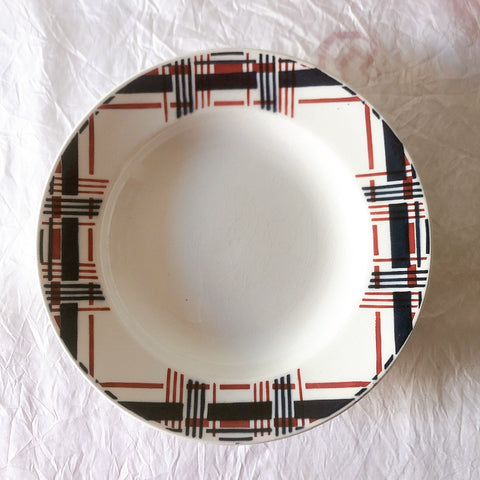 サンタマン　Saint amand バスク柄スーププレート、クルーズプレート フランスアンティーク食器 ブロカント 蚤の市