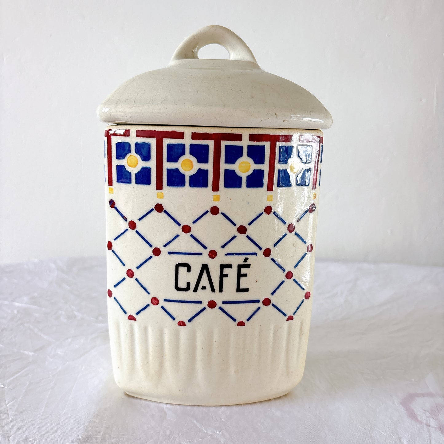 フランスアンティーク アールデコ調陶器キャニスター CAFÉ
