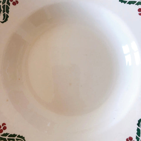 ご予約フランスアンティーク クレイユモントロー HOUX　柊　スーププレート・深皿 フランスアンティーク食器　ブロカント　蚤の市