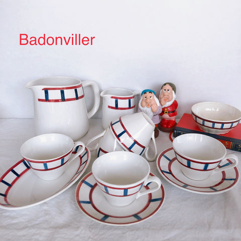 バドンヴィレー バスク柄 カップ「ボルドー・ダークブルー」B フランスアンティーク・食器・皿・プレート ブロカント