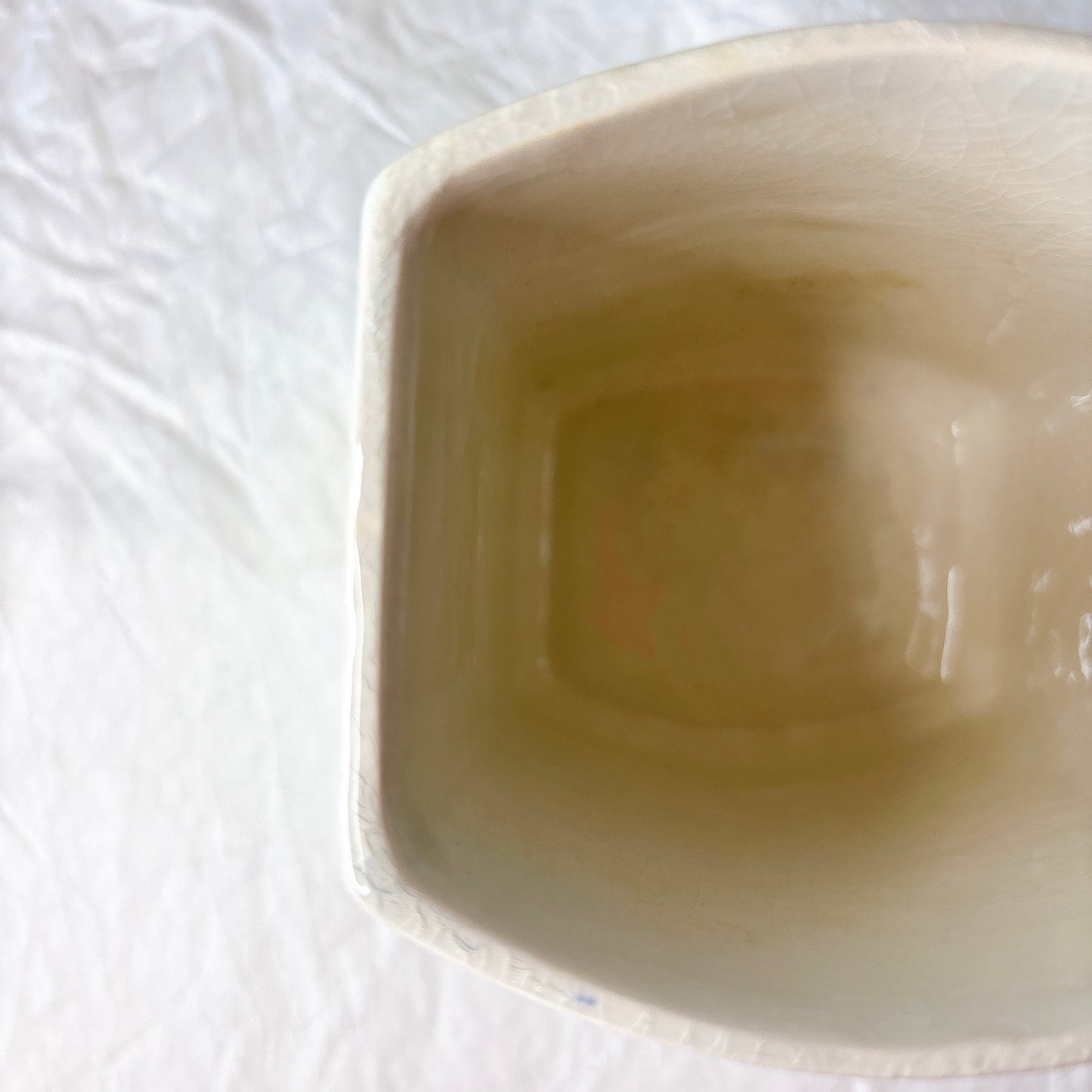 クレイユエモントロー  HBCM Béarn バスク柄 陶器キャニスター 「赤x青 」フランスアンティーク　ブロカント　蚤の市