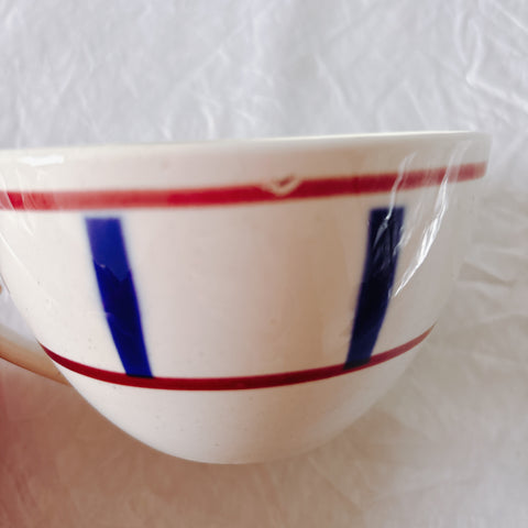 ディゴワンサルグミンヌ バスク柄 コーヒーカップ 200ml『ルージュ・マリン』 フランスアンティーク食器 蚤の市　ブロカント　バスク柄食器