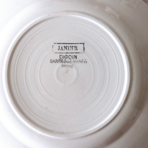 フランス ディゴワンサルグミンヌ   JANINE 花柄 デザートプレート  フランスアンティーク食器 フランス蚤の市・ブロカント