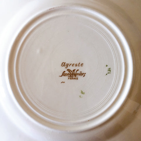 フランス サルグミンヌ sarreguemines アグレスト ディナープレート 23.3㎝  フランスアンティーク食器 フランス蚤の市・ブロカント