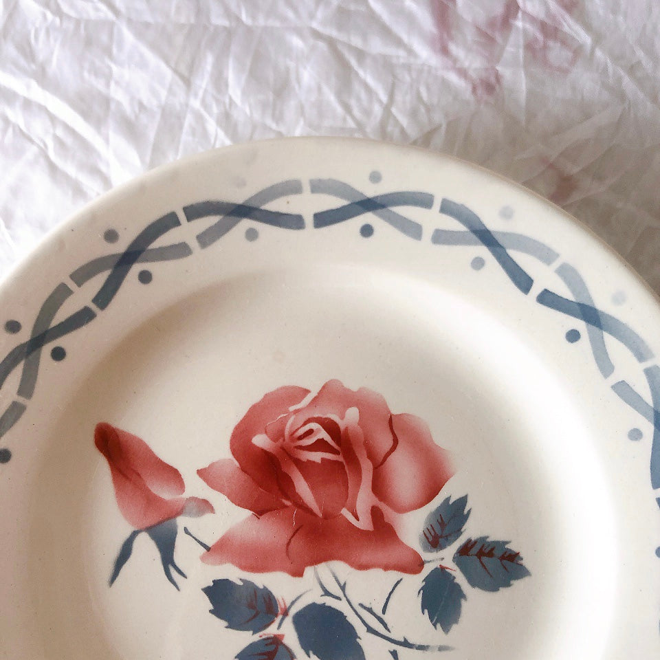 フランス ディゴワンサルグミンヌ   JANINE 花柄 デザートプレート  フランスアンティーク食器 フランス蚤の市・ブロカント