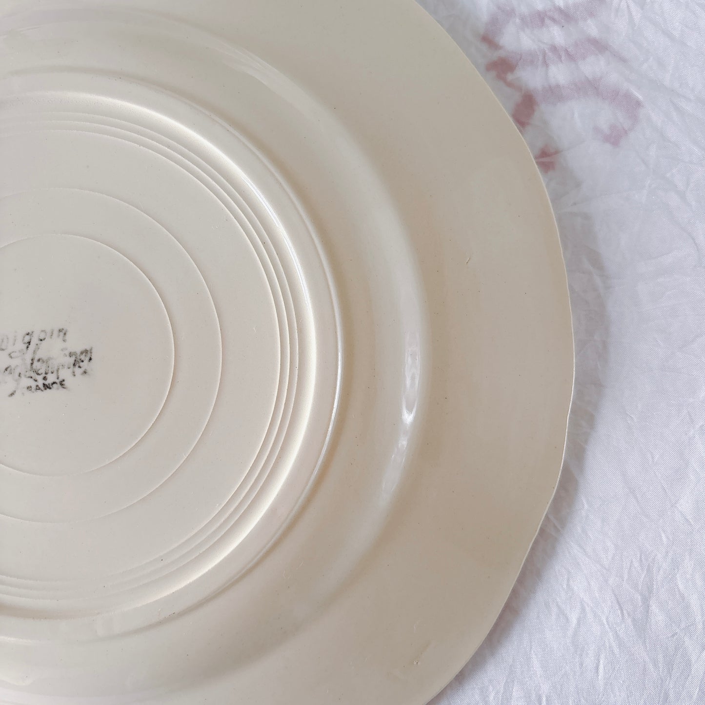 フランス ディゴワン＆サルグミンヌ 花リム ディナープレート 平皿 フランスアンティーク食器 ブロカント　蚤の市