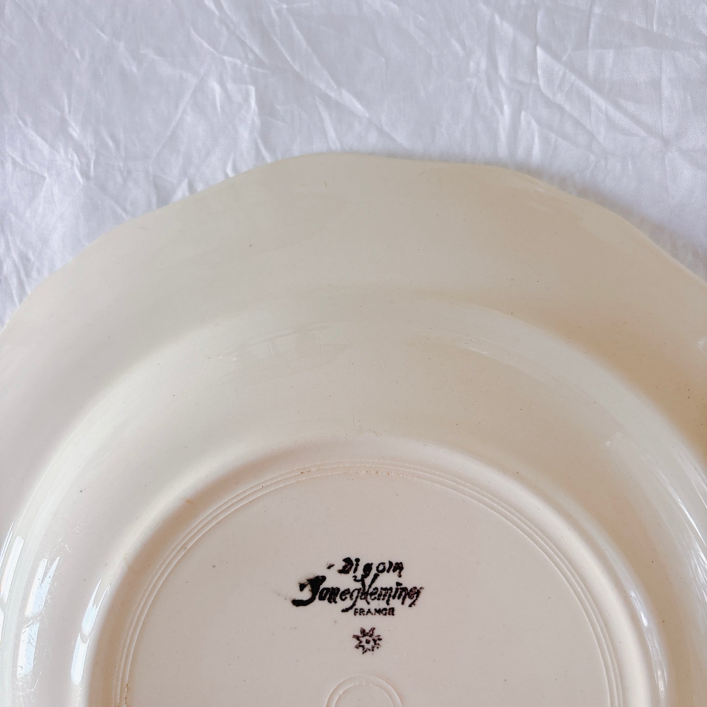 フランス ディゴワン＆サルグミンヌ 花リム スーププレート 深皿 フランスアンティーク食器 ブロカント　蚤の市