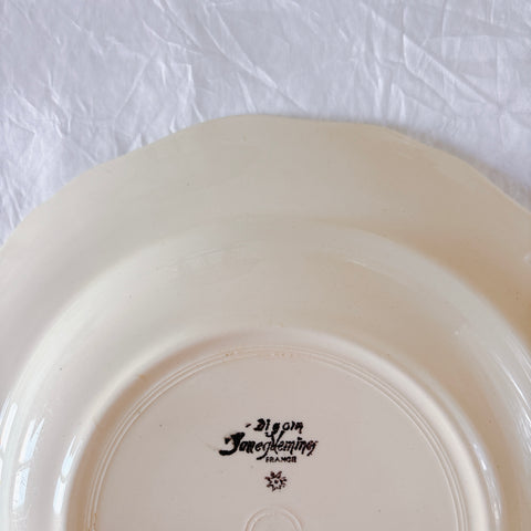 フランス ディゴワン＆サルグミンヌ 花リム スーププレート 深皿 フランスアンティーク食器 ブロカント　蚤の市