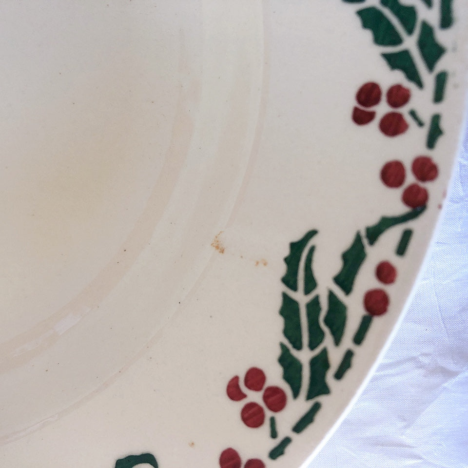 ご予約フランスアンティーク クレイユモントロー HOUX　柊　スーププレート・深皿 フランスアンティーク食器　ブロカント　蚤の市