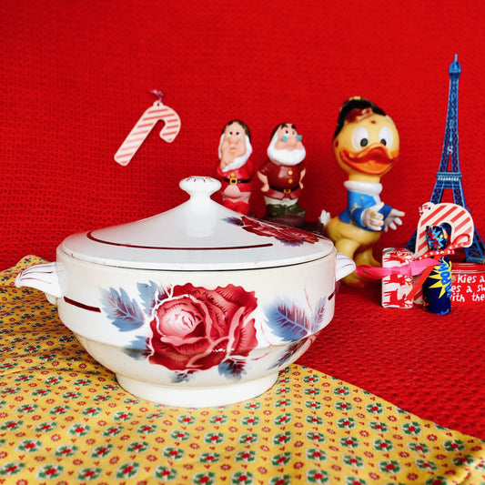 ディゴワンサルグミンヌ 『LUCETTE』バラ柄 スーピエール フランスアンティーク食器 フランス蚤の市 ブロカント アンティークスーピエール