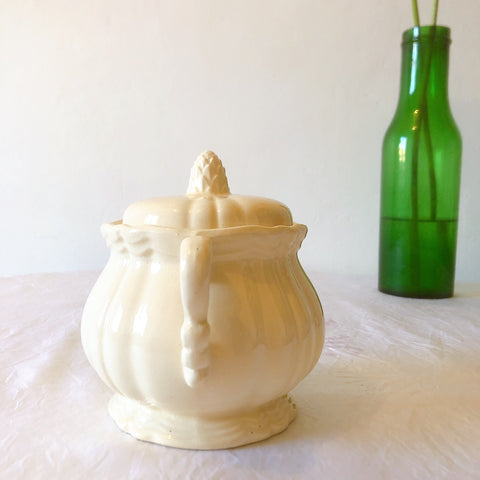 ディゴワンサルグミンヌ Digoin＆sarreguemines 花リム シュガーポット フランスアンティーク食器 フランス蚤の市・ブロカント