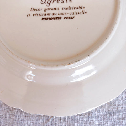 サルグミンヌ sarreguemines アグレスト 平皿 16cm Dフランスアンティーク食器 フランス蚤の市・ブロカント