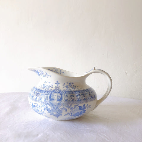 フランスアンティーク UCサルグミンヌ　パリジア　parisia ブルー ピッチャー ピシェ 水差し アンティーク食器 ブロカント 蚤の市