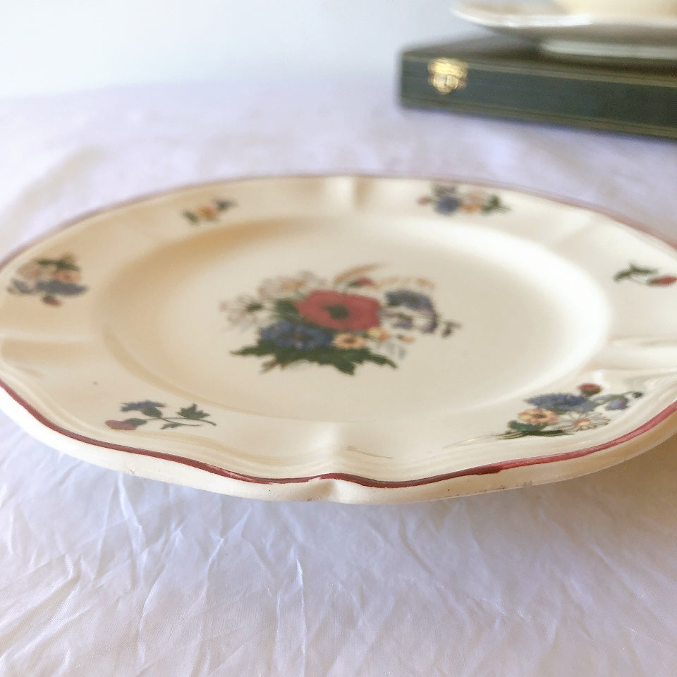 フランス サルグミンヌ sarreguemines アグレスト デザートプレート 20.7㎝  フランスアンティーク食器 フランス蚤の市・ブロカント