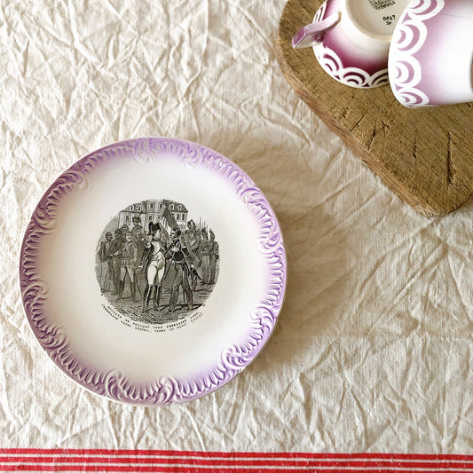 ディゴワンサルグミンヌ Digoin&sarregumines 絵皿 デザートプレート D フランスアンティーク食器 アンティークプレート ブロカント 蚤の市