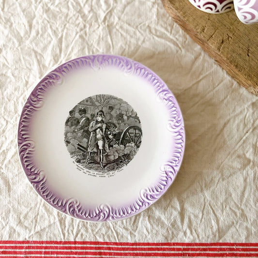 ディゴワンサルグミンヌ Digoin&sarregumines 絵皿 デザートプレート C フランスアンティーク食器 アンティークプレート ブロカント 蚤の市