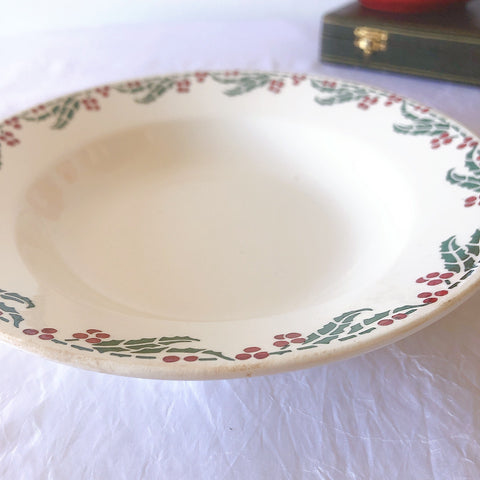 ご予約フランスアンティーク クレイユモントロー HOUX　柊　スーププレート・深皿 フランスアンティーク食器　ブロカント　蚤の市