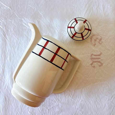 カフェオレポット 蓋付き バスク柄