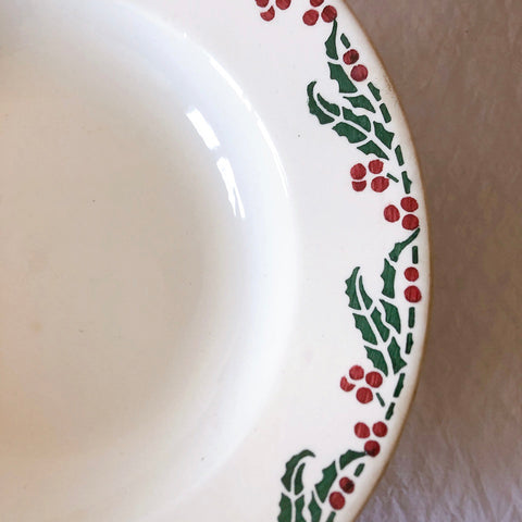 ご予約フランスアンティーク クレイユモントロー HOUX　柊　スーププレート・深皿 フランスアンティーク食器　ブロカント　蚤の市