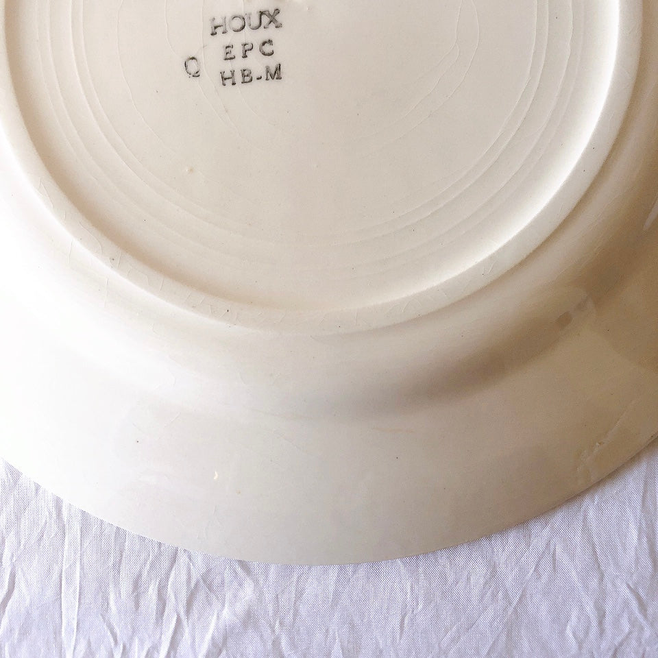 ご予約　フランスアンティーク クレイユモントロー HOUX　柊　ディナープレート　平皿 3枚セット　フランスアンティーク食器　ブロカント　蚤の市