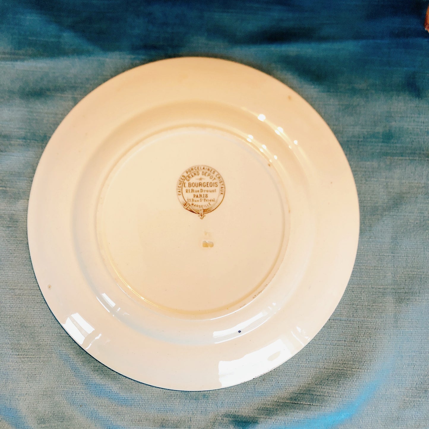 フランスアンティーク  E.Bourgeois エミールブルジョワ　ディナープレート 平皿 Ⅾ フランスアンティーク食器 ブロカント 蚤の市