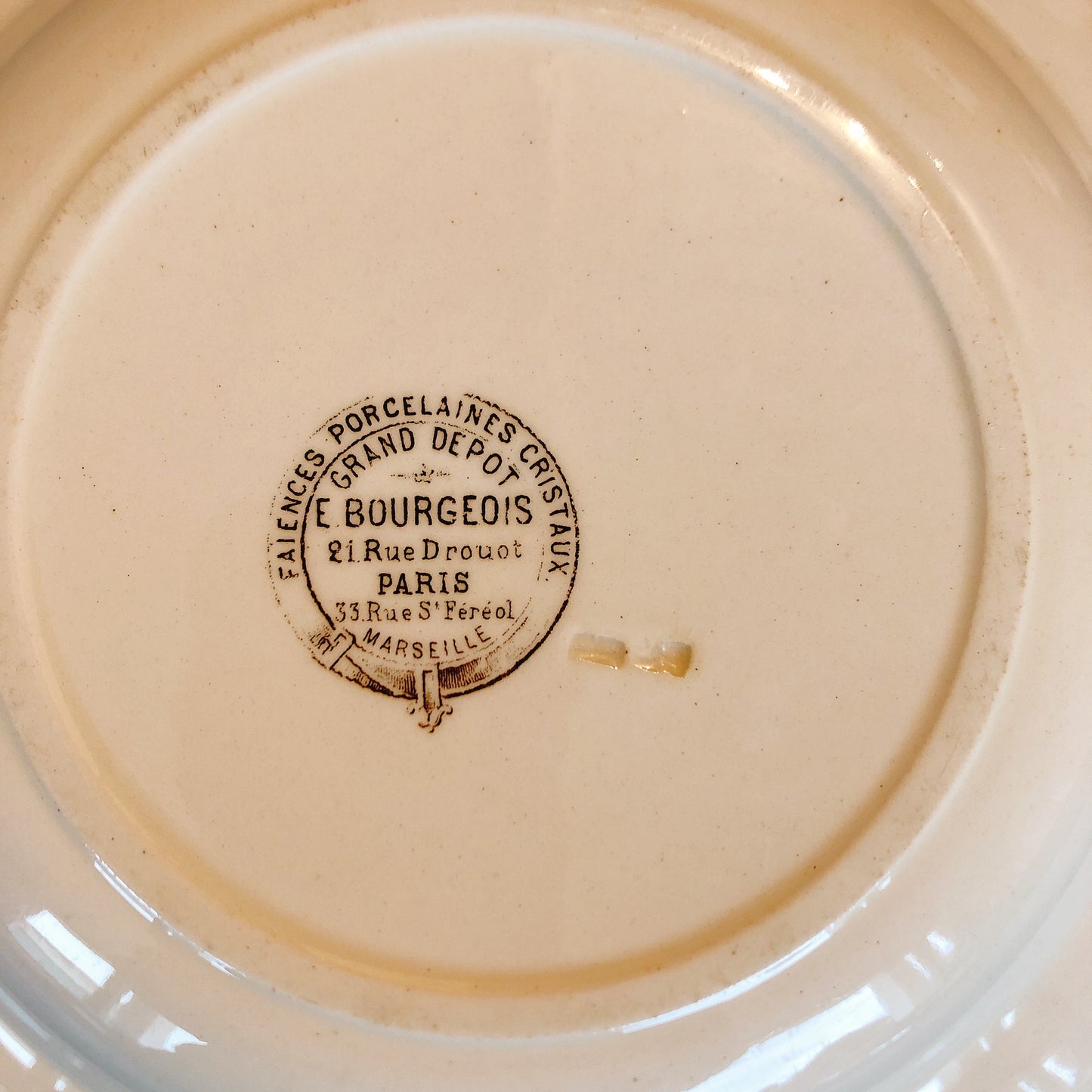 フランスアンティーク  GRAND DEPOT E.Bourgeois グランデポ エミールブルジョワ　スーププレート 深皿 B フランスアンティーク食器 ブロカント 蚤の市