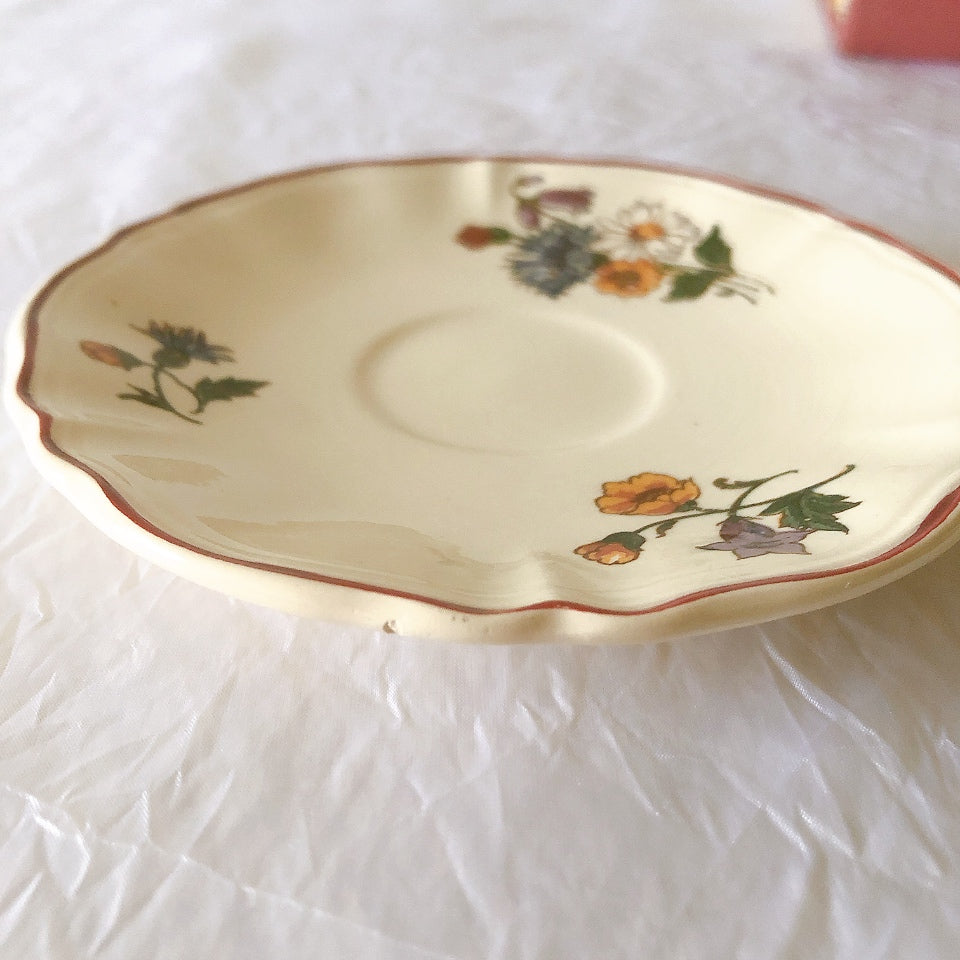 ディゴワンサルグミンヌ Digoin＆sarreguemines アグレスト コーヒーカップ＆ソーサー２客セット フランスアンティーク食器 フランス蚤の市・ブロカント