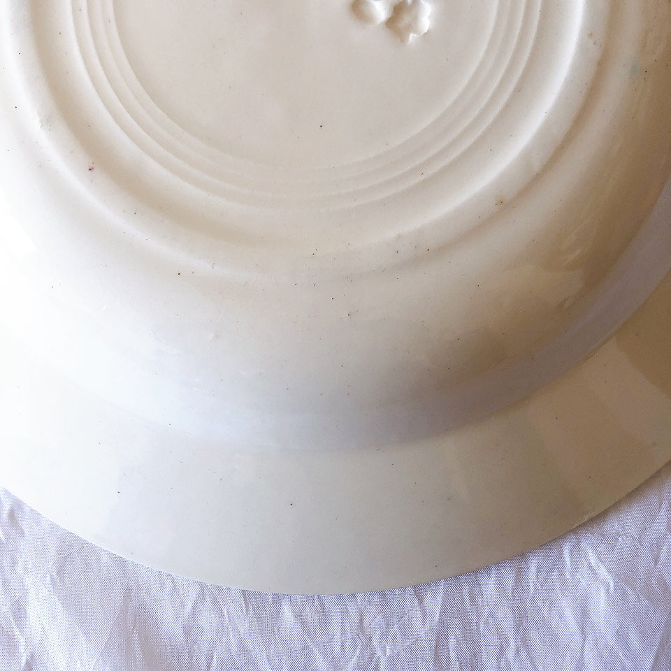 ご予約フランスアンティーク クレイユモントロー HOUX　柊　スーププレート・深皿 フランスアンティーク食器　ブロカント　蚤の市