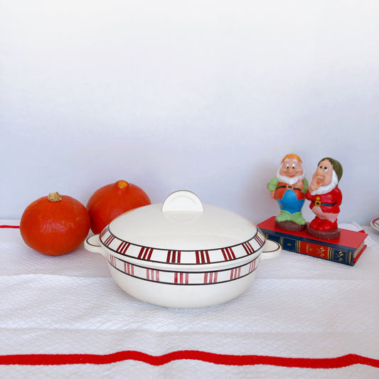 SALINS サラン バスク柄 レギュミエール/小さなスーピエール フランスアンティーク食器 ブロカント 蚤の市