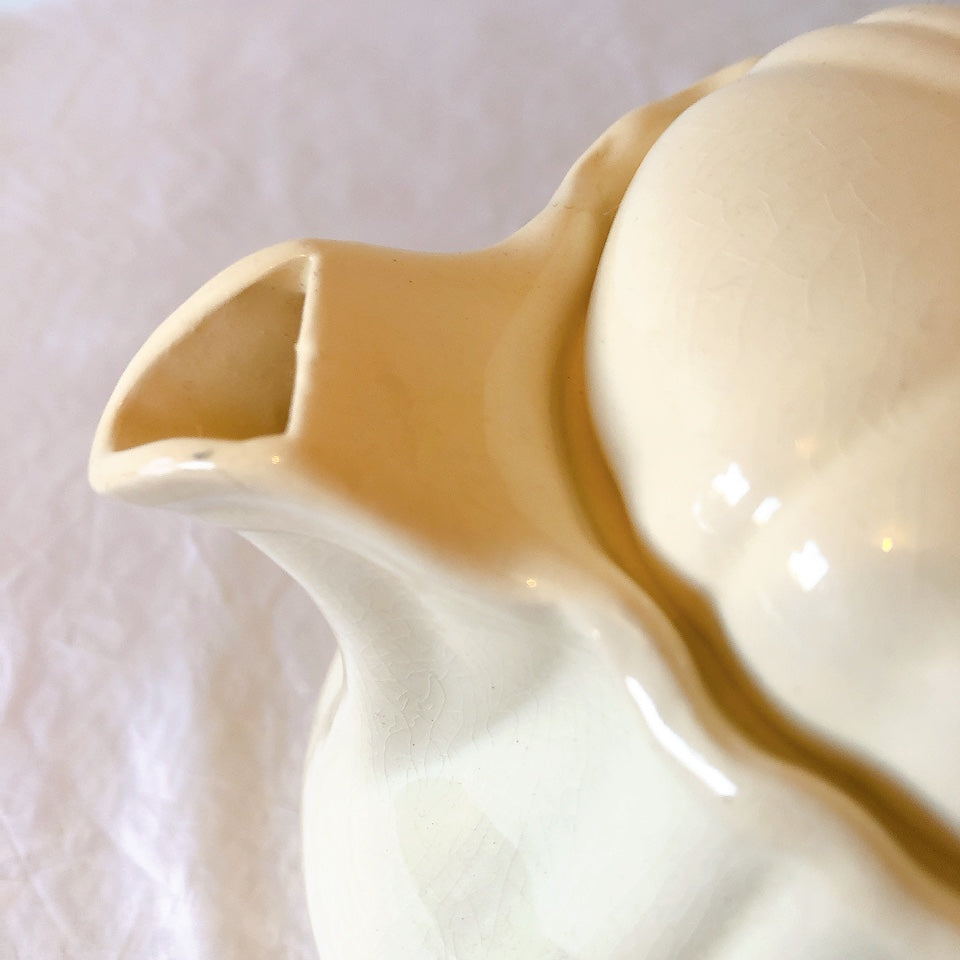 ディゴワンサルグミンヌ Digoin＆sarreguemines 花リム ティー/コーヒーポット フランスアンティーク食器 フランス蚤の市・ブロカント