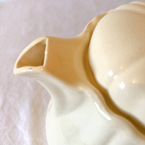 ディゴワンサルグミンヌ Digoin＆sarreguemines 花リム ティー/コーヒーポット フランスアンティーク食器 フランス蚤の市・ブロカント