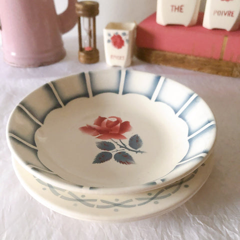 ディゴワンサルグミンヌ 『DAUPHIN 』 花柄キャロットプレート・深皿 フランスアンティーク食器　ブロカントアンティーク　蚤の市