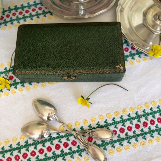 フランスアンティーク シルバープレートスプーン 6点セット BOX付 フランスアンティーク食器 ブロカント 蚤の市