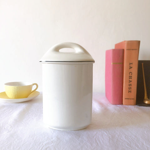 フランスアンティーク サンタマン バスク柄陶器キャニスター 「イエロー・ブルー」 フランスアンティーク食器　ブロカント　蚤の市