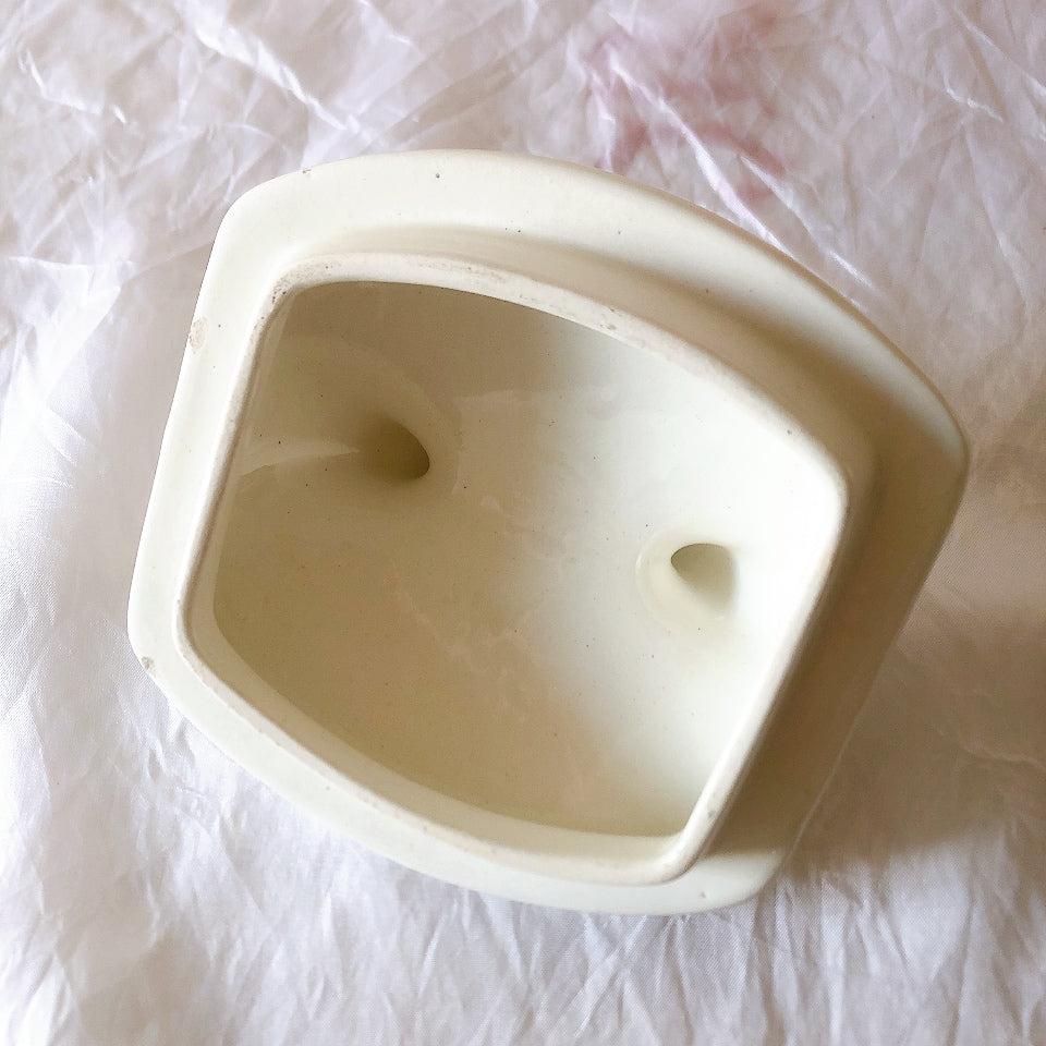 フランスアンティーク サンタマン バスク柄陶器キャニスター 「イエロー・ブルー」 フランスアンティーク食器　ブロカント　蚤の市