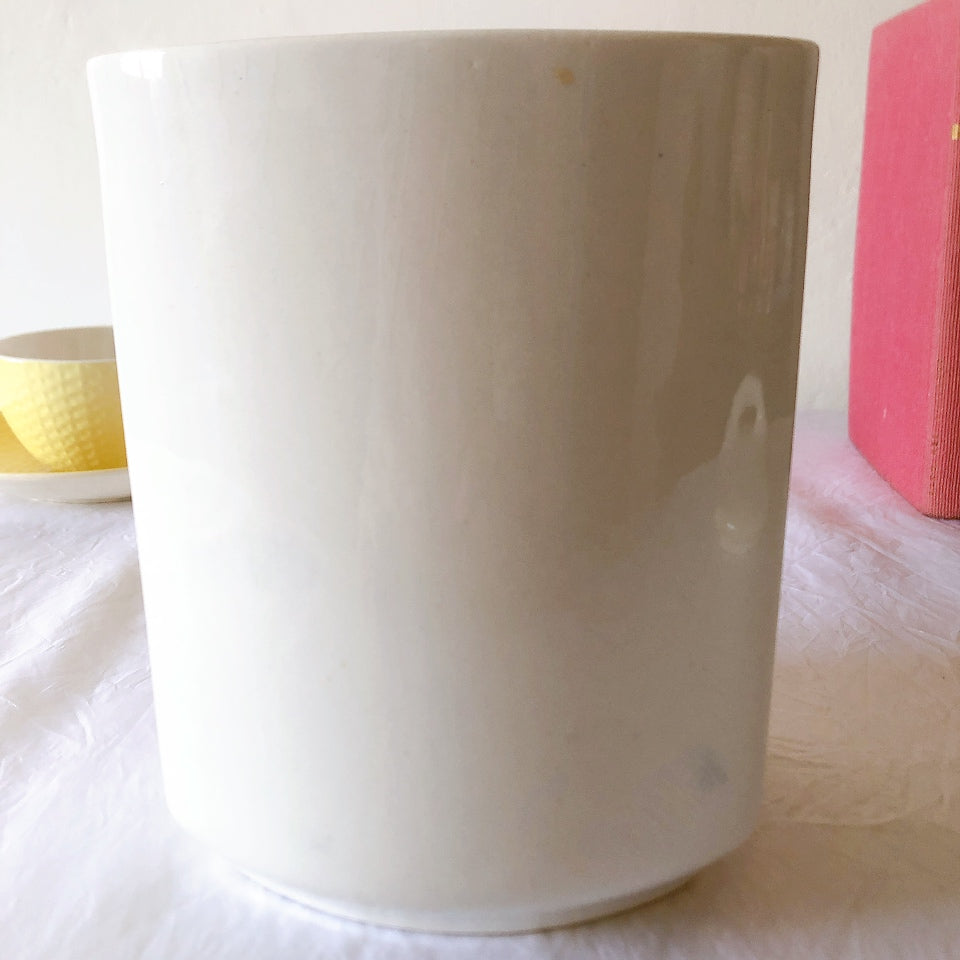 フランスアンティーク サンタマン バスク柄陶器キャニスター 「イエロー・ブルー」 フランスアンティーク食器　ブロカント　蚤の市