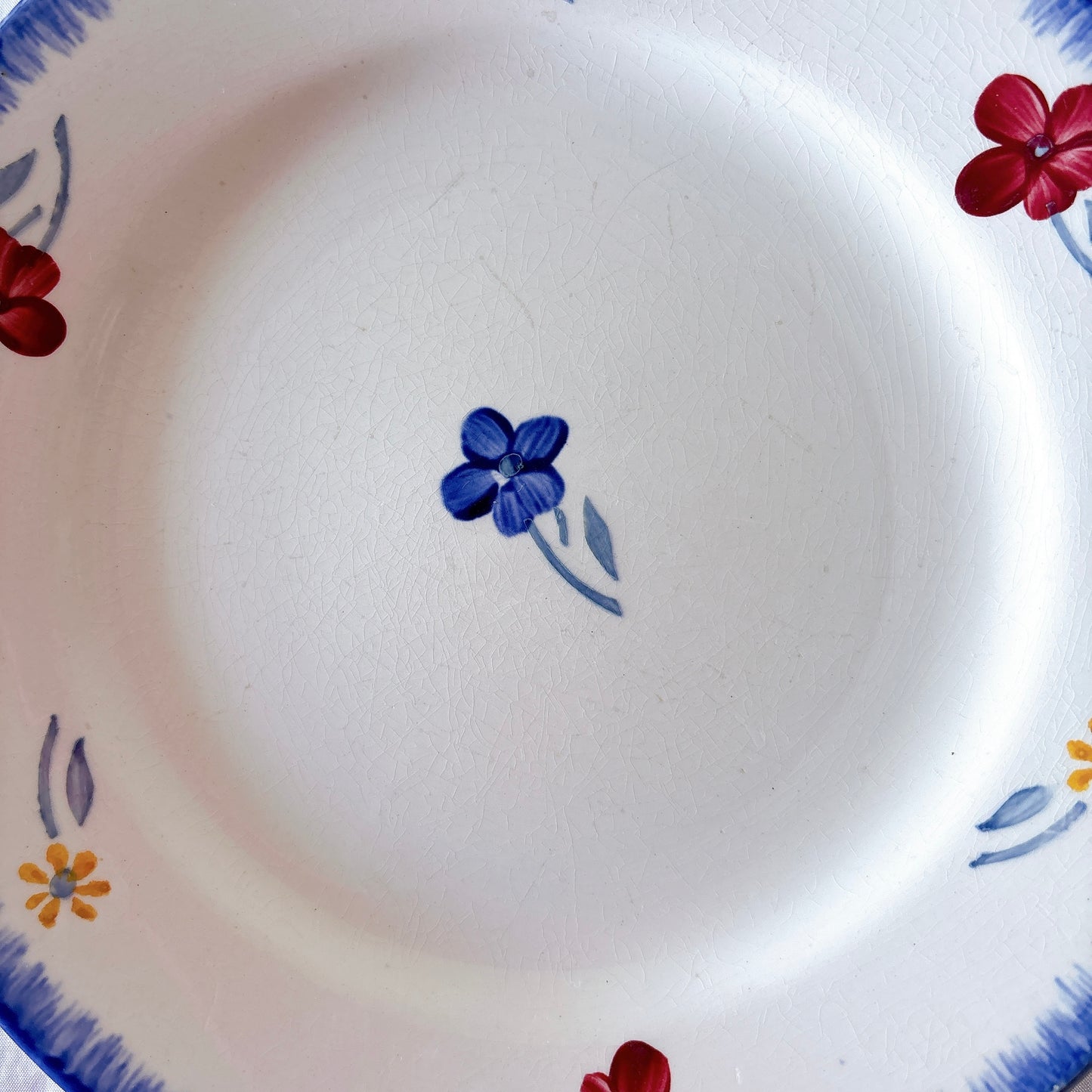 フランスアンティーク ディゴワンサルグミンヌ MARY LOU マリールー デザートプレート 花柄 Digoin Sarreguemines アンティーク食器