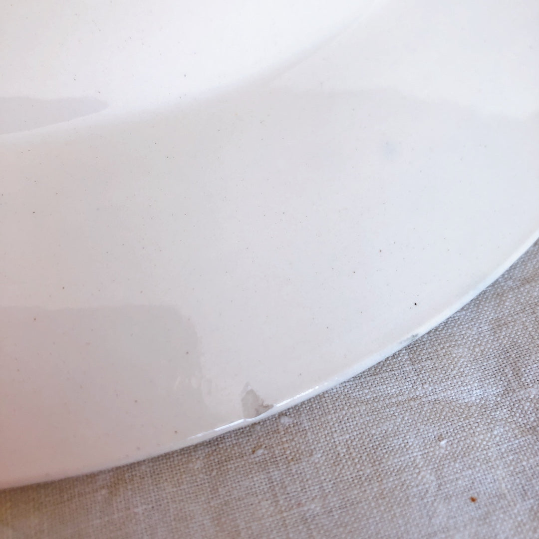 ディゴワンサルグミンヌ バスク柄プレート  大皿 27.5cm『ルージュ・マリン』フランスアンティーク食器 フランス蚤の市・ブロカント バスク柄食器